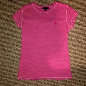 Ralph Lauren striped pink short sleeve tee